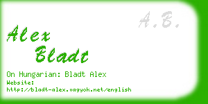 alex bladt business card